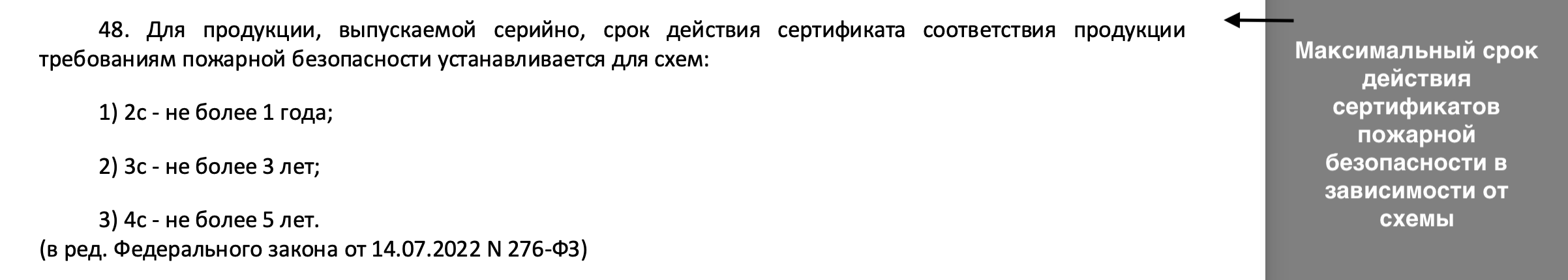 Срок действия добровольного сертификата пожарной безопасности не превышает 3 года